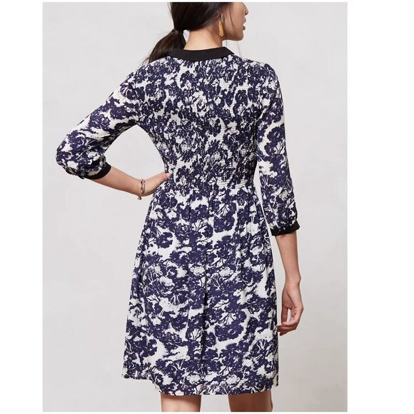 Anthropologie Sketchbook Shirt Dress size 6 P petite Edme & Esyllte navy white S - Picture 2 of 10